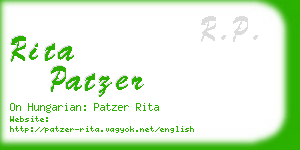 rita patzer business card